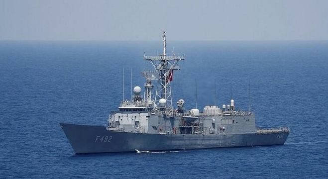 سفينة تابعة لسلاح البحريةالتركية في المتوسط
